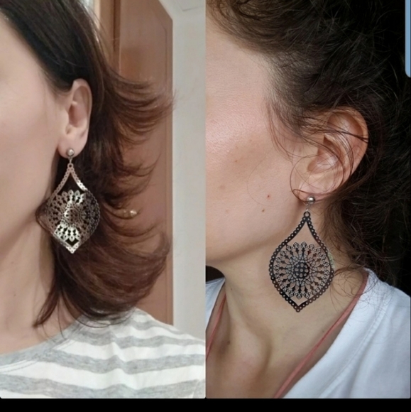 Waterdrop Bohochic stud earrings - Picture 2 of 4